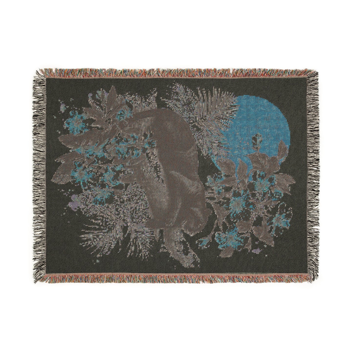 Woven Blanket - Tropical Black Panther Jungle Art, Mid Century Style Decor, Home Accent Gift, Cozy Throw Blanket, Animal Lover Gift