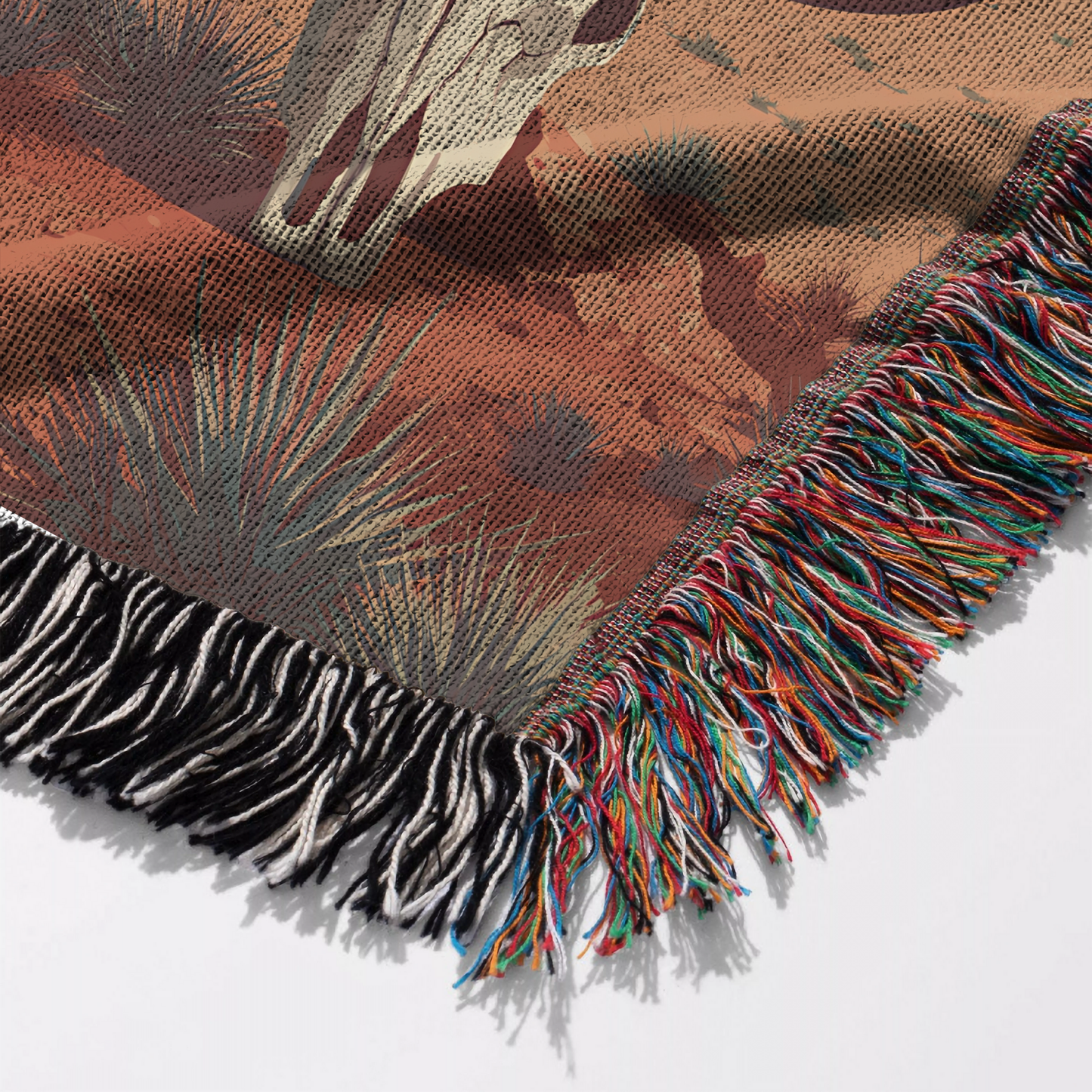 Southwest Desert Scene Woven Cotton Blanket