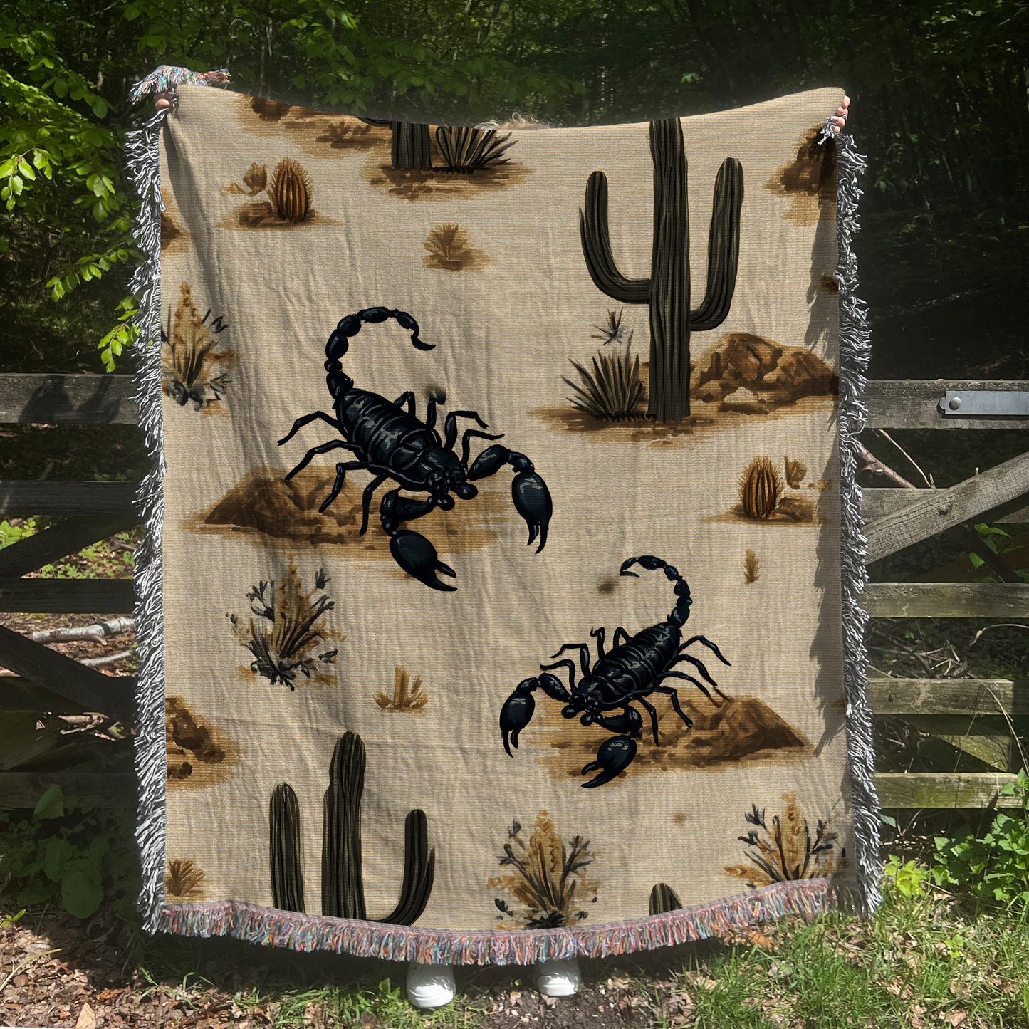 Southwest Scorpion Desert Sand Woven Blanket