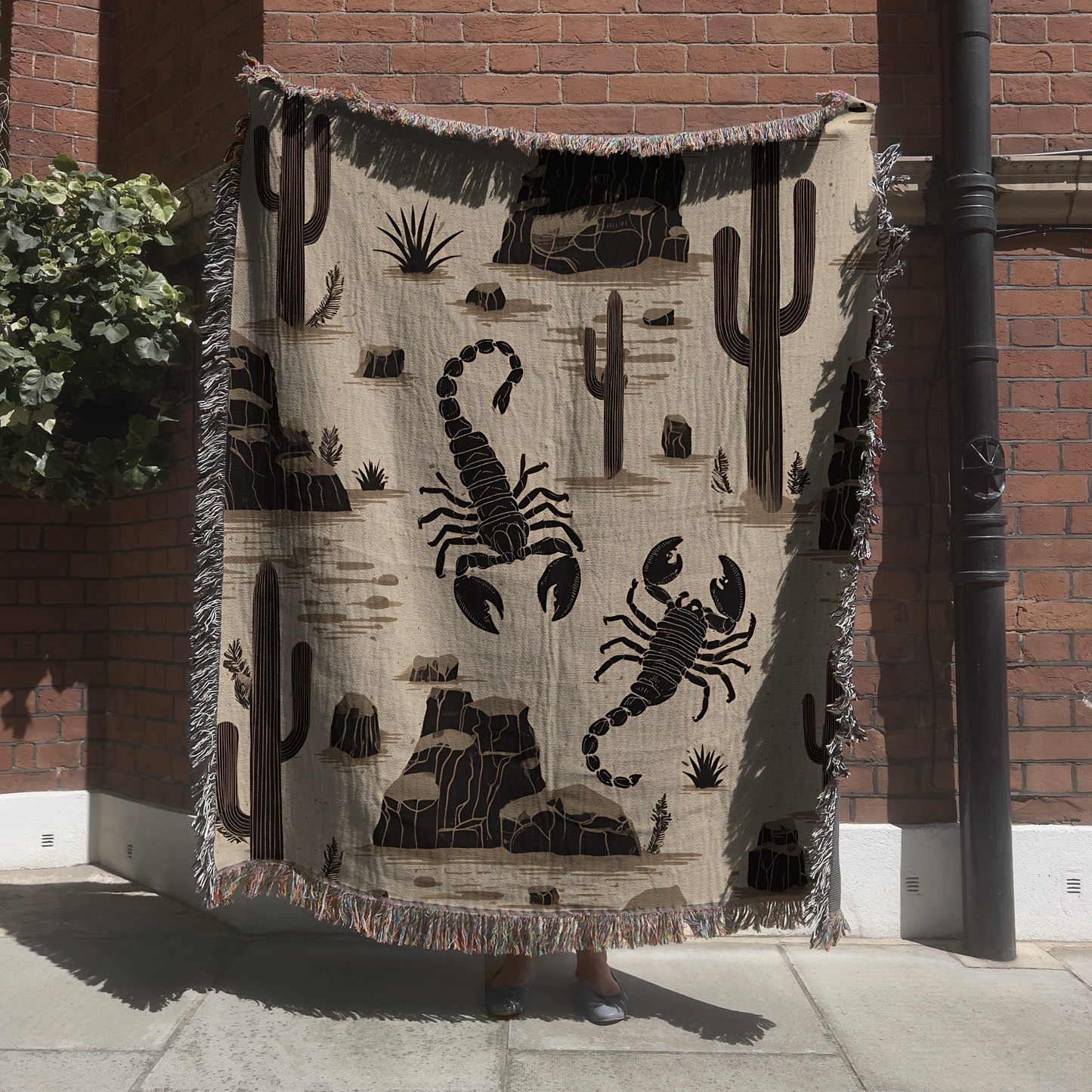 Southwest Scorpion Desert Sand Woven Blanket