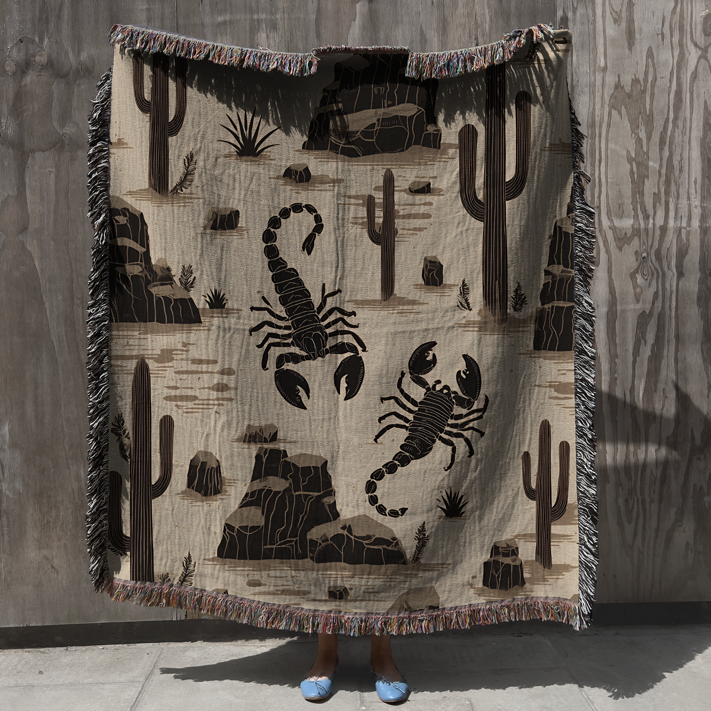 Southwest Scorpion Desert Sand Woven Blanket
