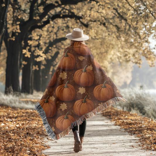 Fall Harvest Pumpkin Woven Blanket