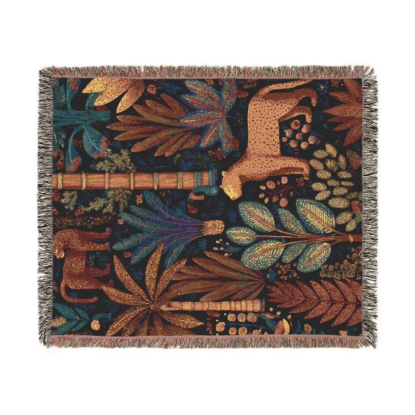 Leopard Print Throw Tropical woven blanket