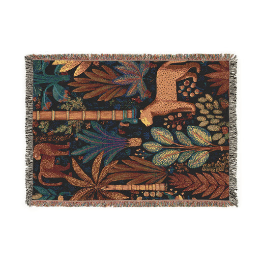 Leopard Print Throw Tropical woven blanket