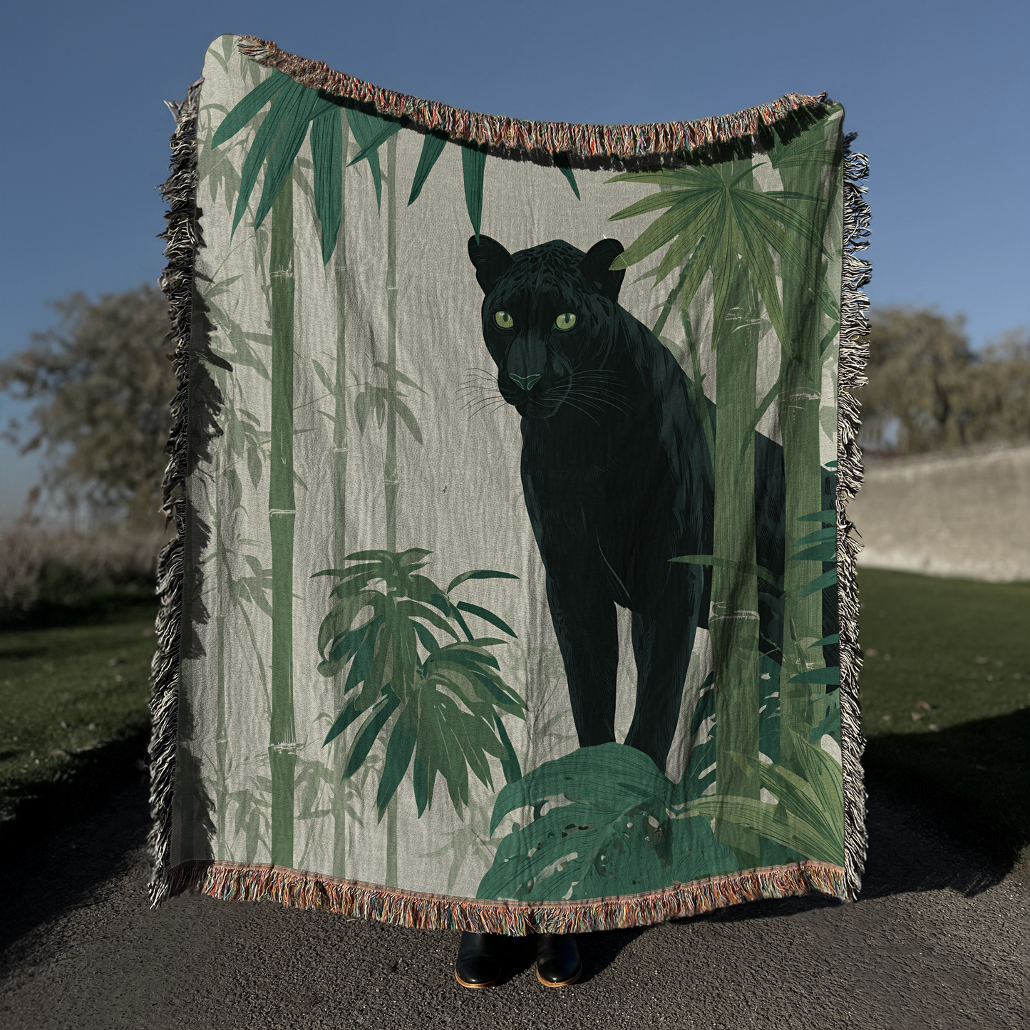 Tropical Black Panther Bamboo Jungle Art