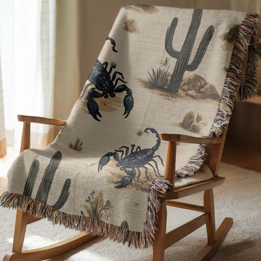 Southwest Scorpion Desert Sand Woven Blanket