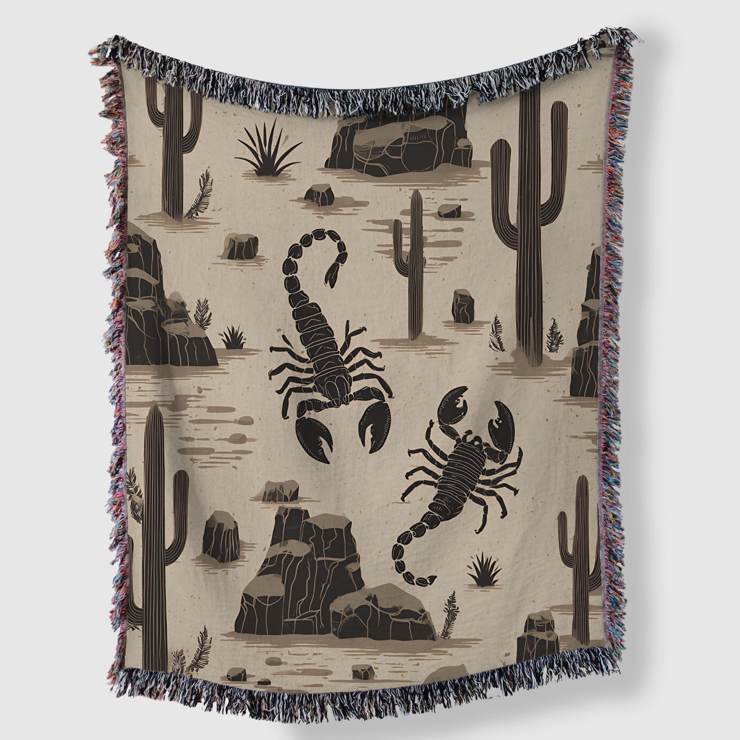 Southwest Scorpion Desert Sand Woven Blanket