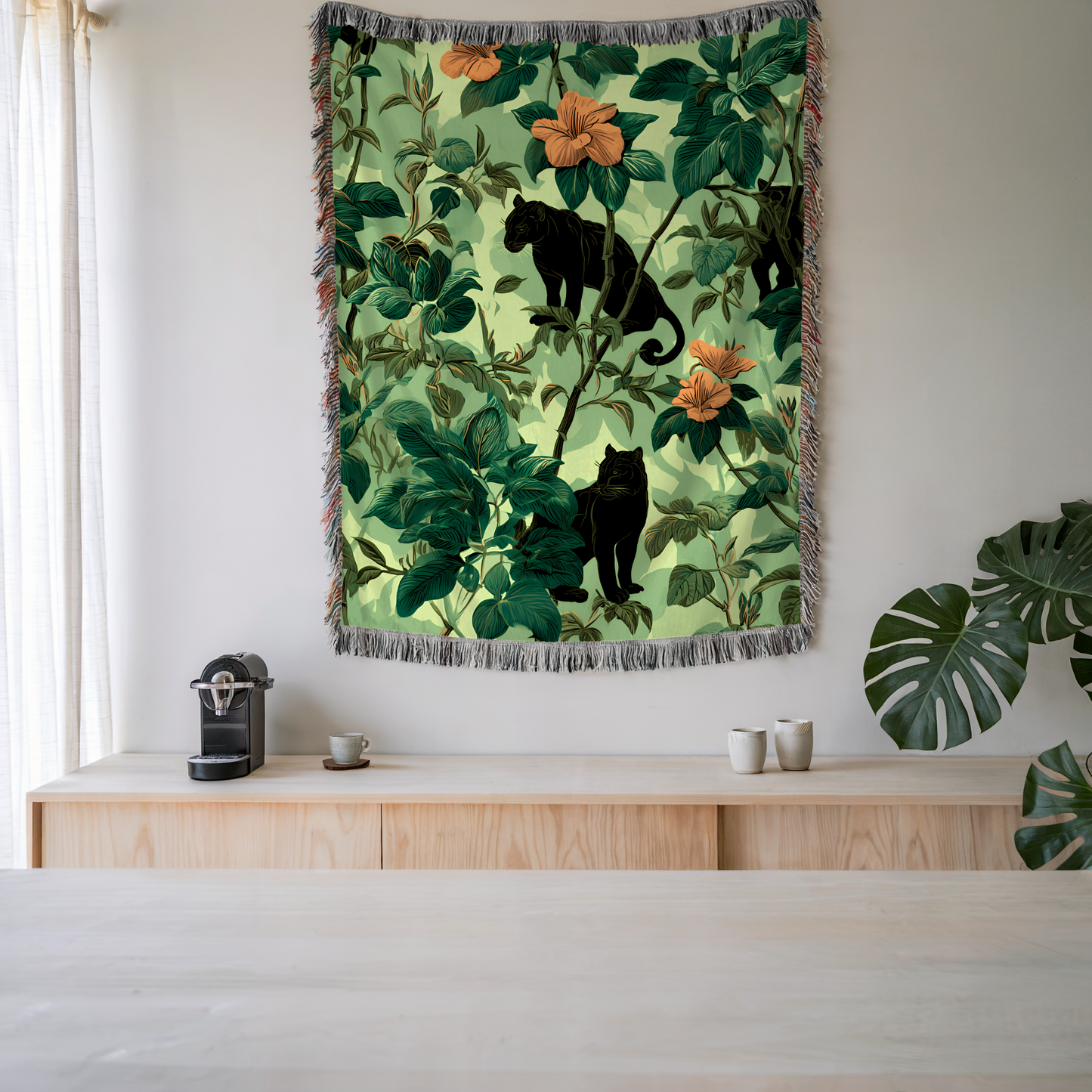Tropical Black Panther Jungle Art
