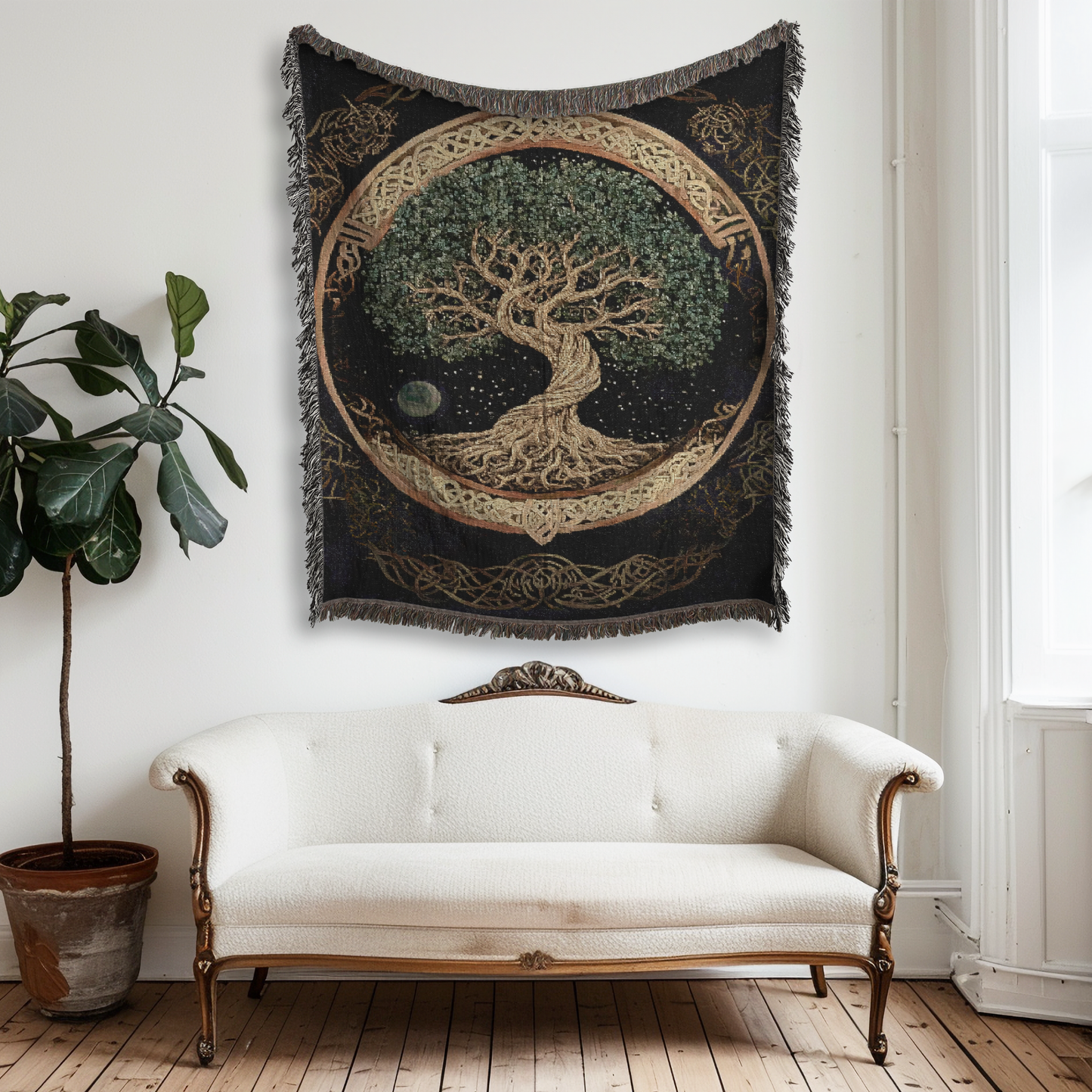 Yggdrasil Tree of Life Woven Blanket