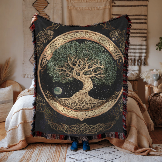 Yggdrasil Tree of Life Woven Blanket