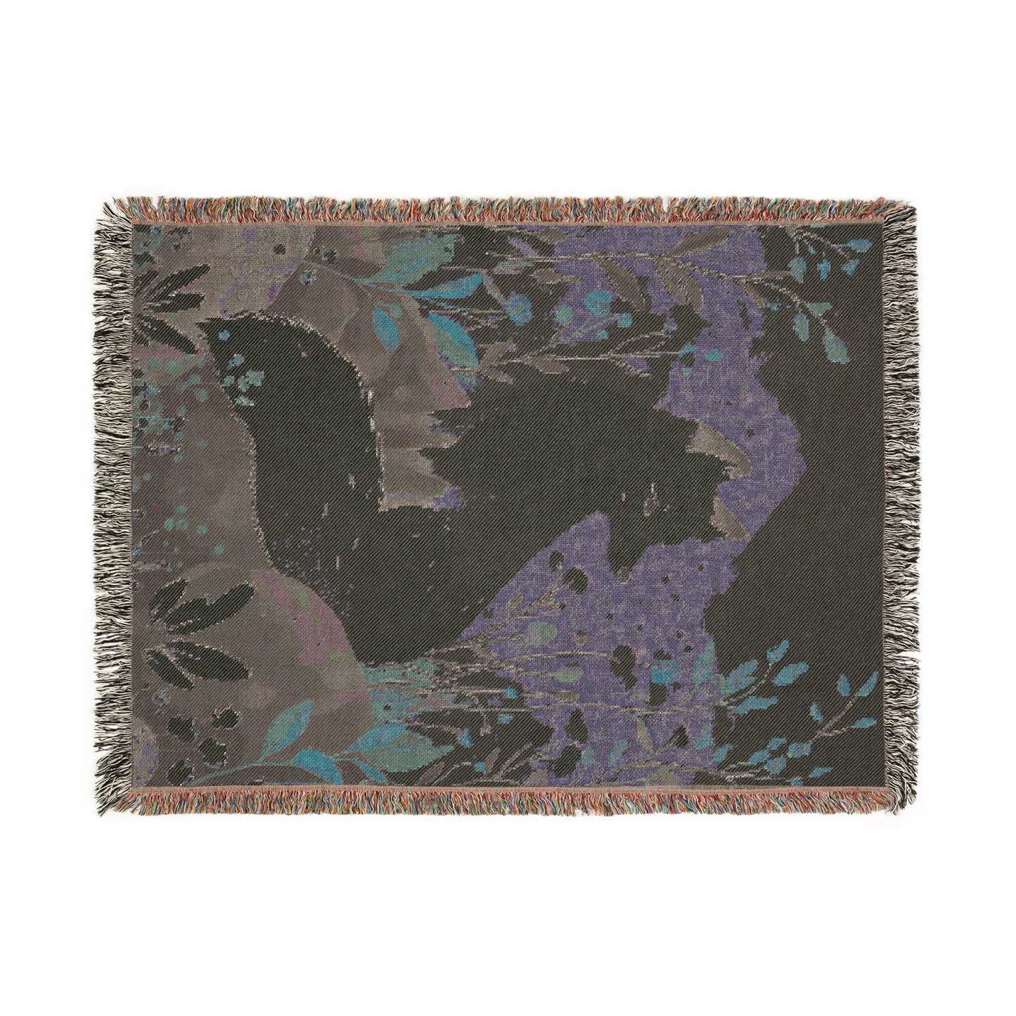 Arctic Fox Scandinavian Style Woven Blanket Tapestry